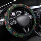New Zealand Christmas Steering Wheel Cover Romantic Tui Birds on Pohutukawa - Cobalt - Aussie Hoodie
