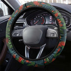 New Zealand Christmas Steering Wheel Cover Romantic Tui Birds on Pohutukawa - Cobalt - Aussie Hoodie