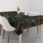 New Zealand Christmas Tablecloth Romantic Tui Birds on Pohutukawa - Cobalt - Aussie Hoodie