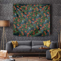 New Zealand Christmas Tapestry Romantic Tui Birds on Pohutukawa - Cobalt - Aussie Hoodie