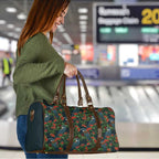 New Zealand Christmas Travel Bag Romantic Tui Birds on Pohutukawa - Cobalt - Aussie Hoodie