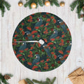 New Zealand Christmas Tree Skirt Romantic Tui Birds on Pohutukawa - Cobalt - Aussie Hoodie