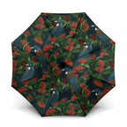 New Zealand Christmas Umbrella Romantic Tui Birds on Pohutukawa - Cobalt - Aussie Hoodie