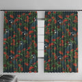 New Zealand Christmas Window Curtain Romantic Tui Birds on Pohutukawa - Cobalt - Aussie Hoodie