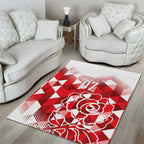 England Rugby Custom Area Rug Crystalised Red Rose