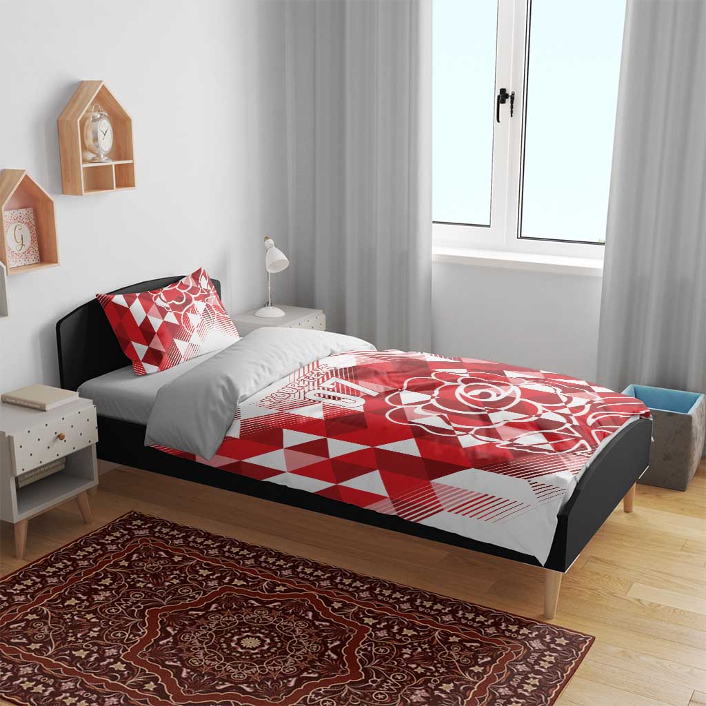 England Rugby Custom Bedding Set Crystalised Red Rose