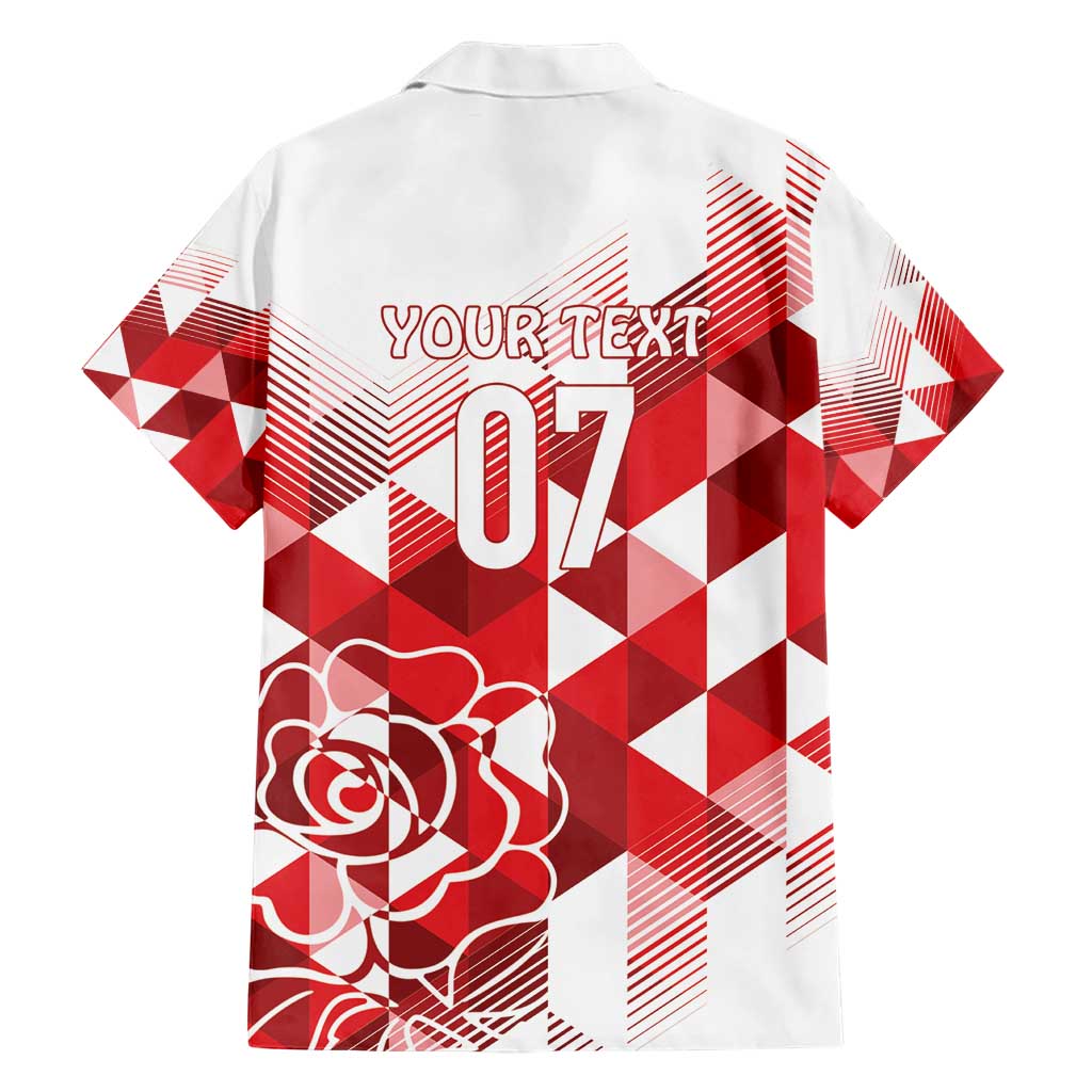 England Rugby Custom Hawaiian Shirt Crystalised Red Rose