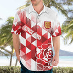 England Rugby Custom Hawaiian Shirt Crystalised Red Rose