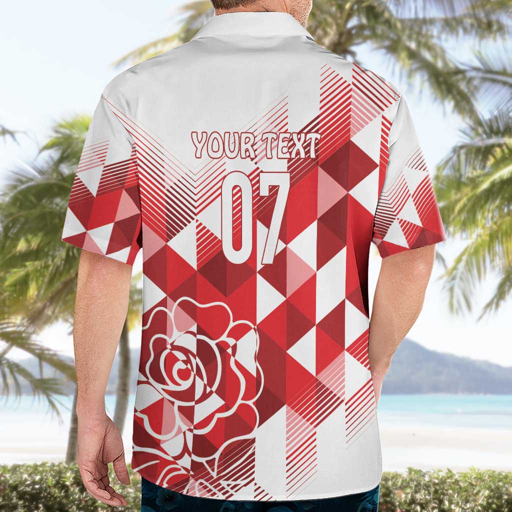 England Rugby Custom Hawaiian Shirt Crystalised Red Rose