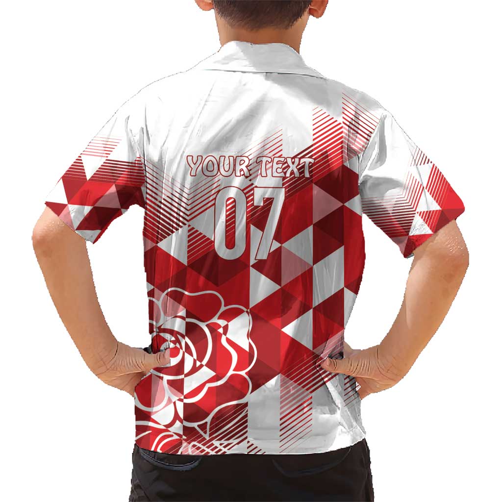 England Rugby Custom Hawaiian Shirt Crystalised Red Rose