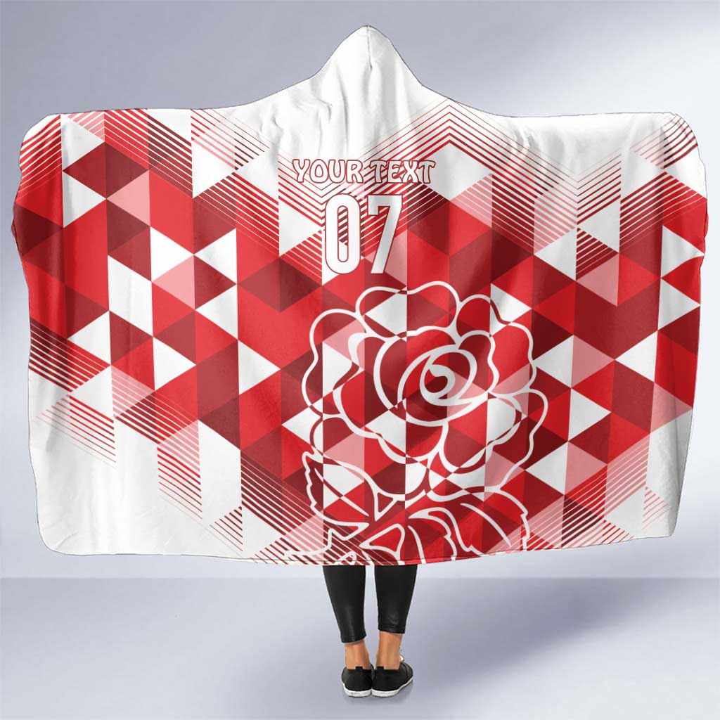 England Rugby Custom Hooded Blanket Crystalised Red Rose