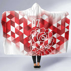 England Rugby Custom Hooded Blanket Crystalised Red Rose