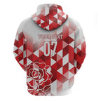 England Rugby Custom Hoodie Crystalised Red Rose