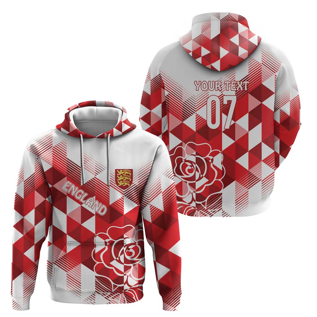 England Rugby Custom Hoodie Crystalised Red Rose