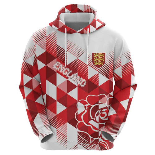 England Rugby Custom Hoodie Crystalised Red Rose