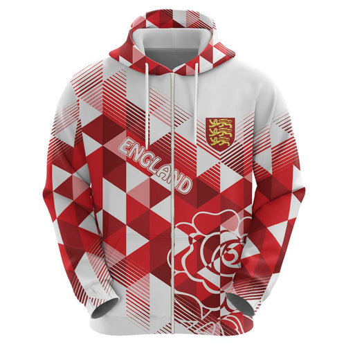 England Rugby Custom Hoodie Crystalised Red Rose