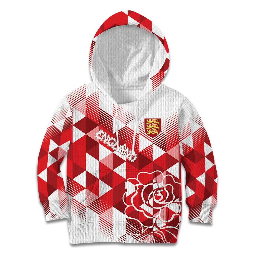 England Rugby Custom Kid Hoodie Crystalised Red Rose