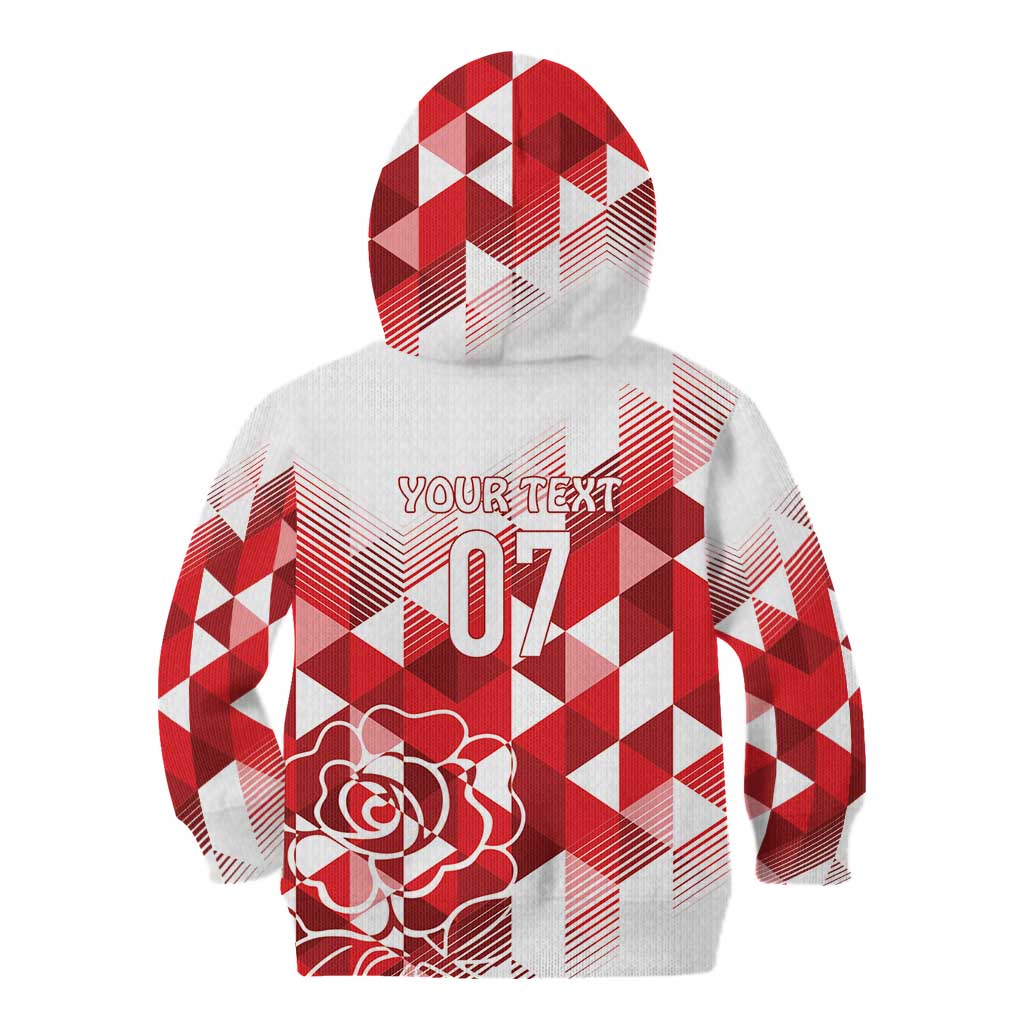 England Rugby Custom Kid Hoodie Crystalised Red Rose