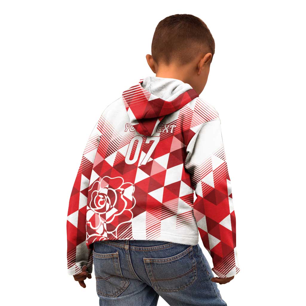 England Rugby Custom Kid Hoodie Crystalised Red Rose