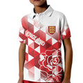 England Rugby Custom Kid Polo Shirt Crystalised Red Rose