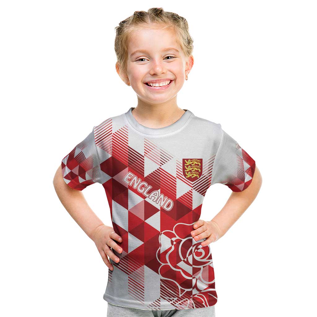 England Rugby Custom Kid T Shirt Crystalised Red Rose