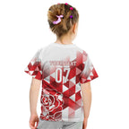 England Rugby Custom Kid T Shirt Crystalised Red Rose