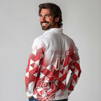 England Rugby Custom Long Sleeve Polo Shirt Crystalised Red Rose