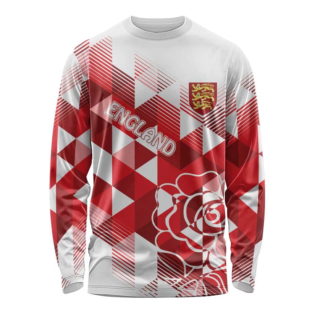 England Rugby Custom Long Sleeve Shirt Crystalised Red Rose