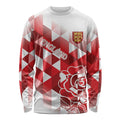England Rugby Custom Long Sleeve Shirt Crystalised Red Rose
