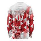 England Rugby Custom Long Sleeve Shirt Crystalised Red Rose