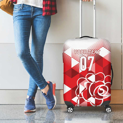 England Rugby Custom Luggage Cover Crystalised Red Rose