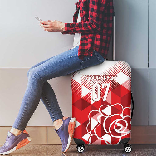 England Rugby Custom Luggage Cover Crystalised Red Rose