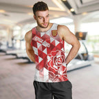 England Rugby Custom Men Tank Top Crystalised Red Rose