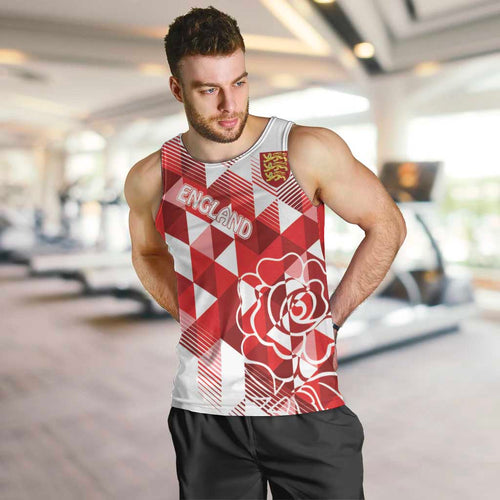 England Rugby Custom Men Tank Top Crystalised Red Rose