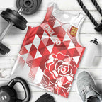 England Rugby Custom Men Tank Top Crystalised Red Rose