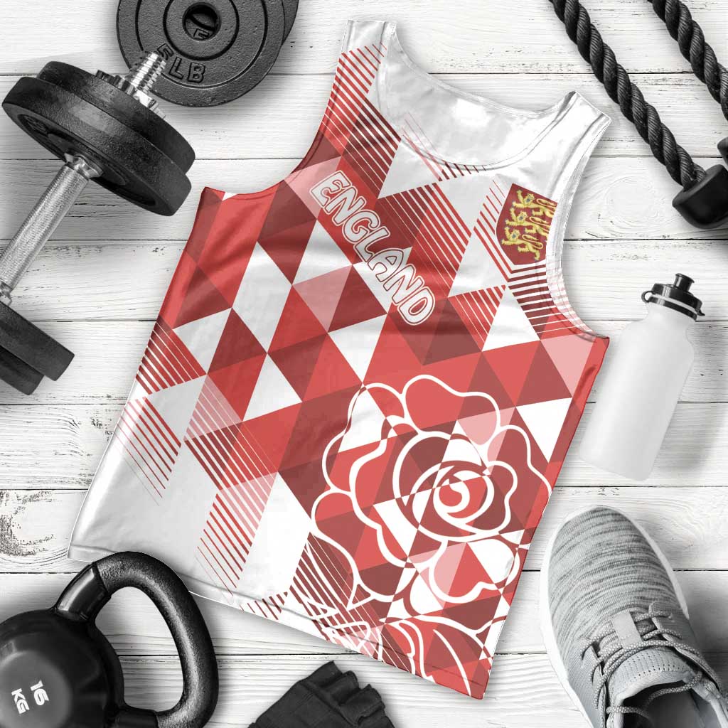 England Rugby Custom Men Tank Top Crystalised Red Rose