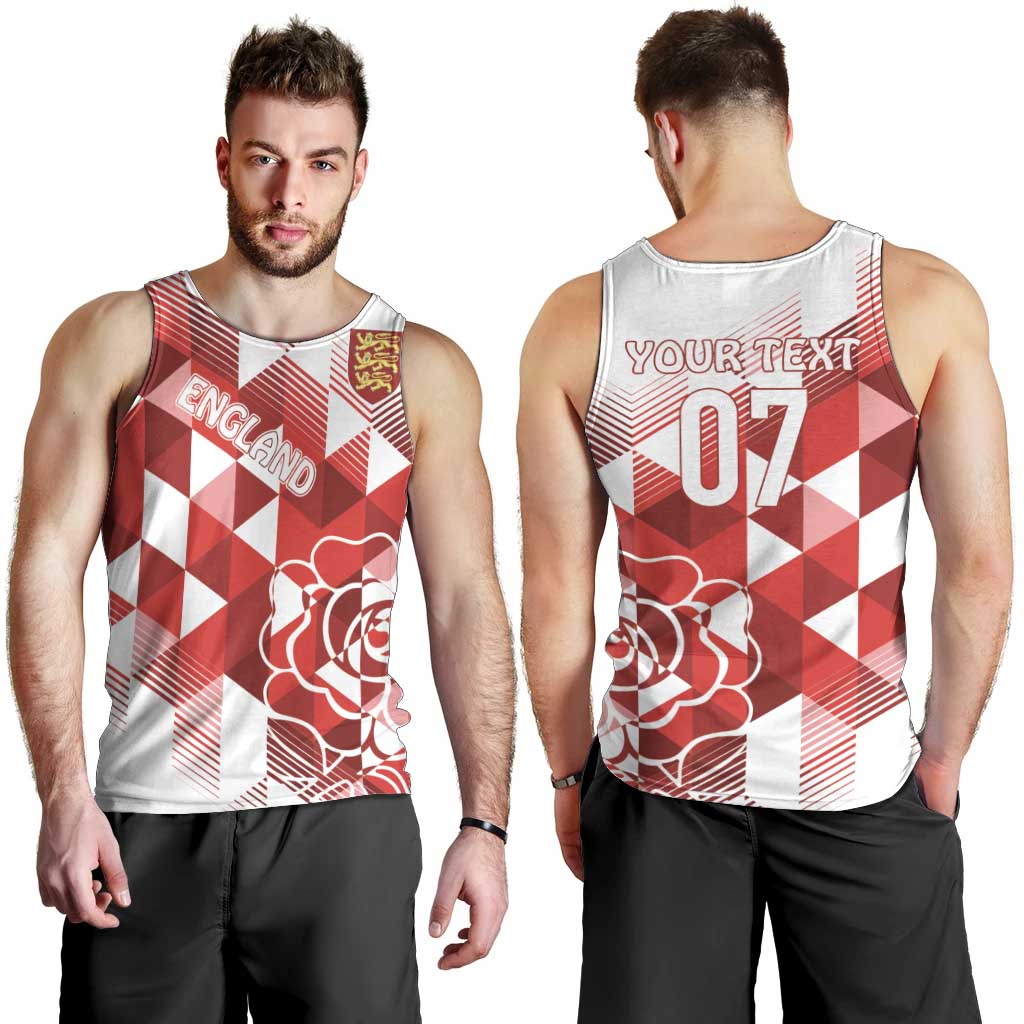 England Rugby Custom Men Tank Top Crystalised Red Rose