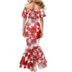 England Rugby Custom Mermaid Dress Crystalised Red Rose