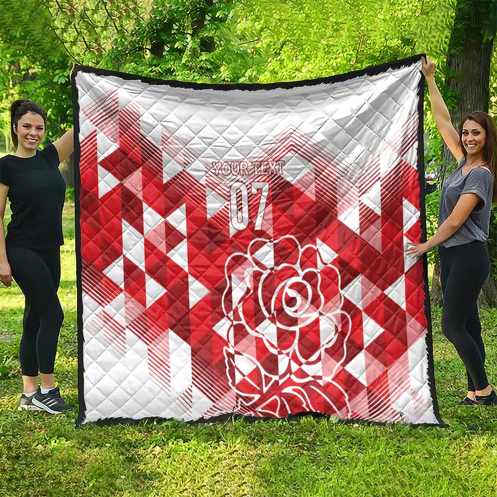 England Rugby Custom Quilt Crystalised Red Rose