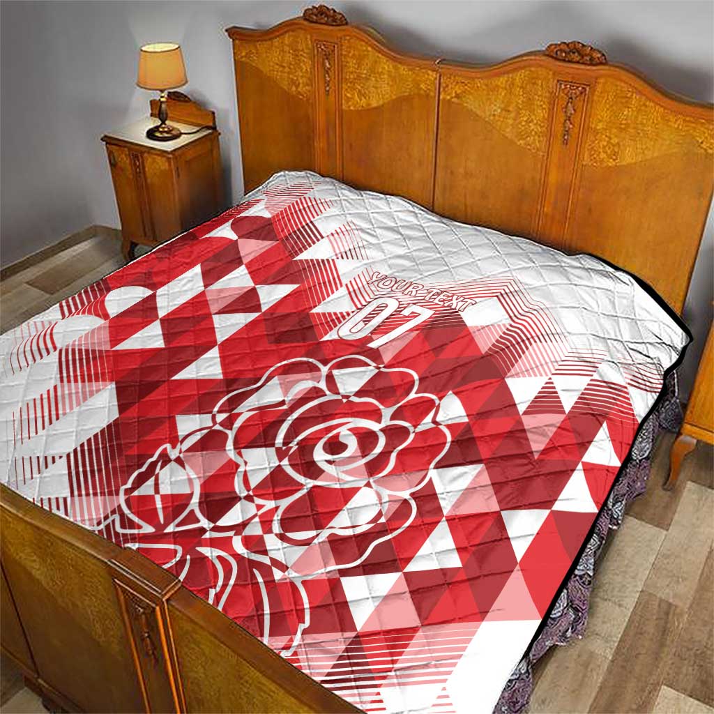 England Rugby Custom Quilt Crystalised Red Rose