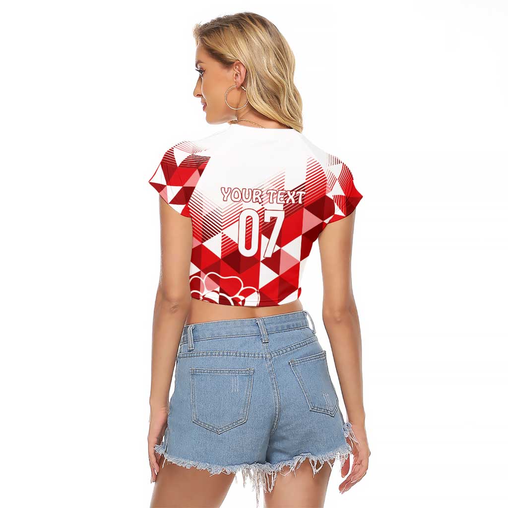 England Rugby Custom Raglan Cropped T Shirt Crystalised Red Rose