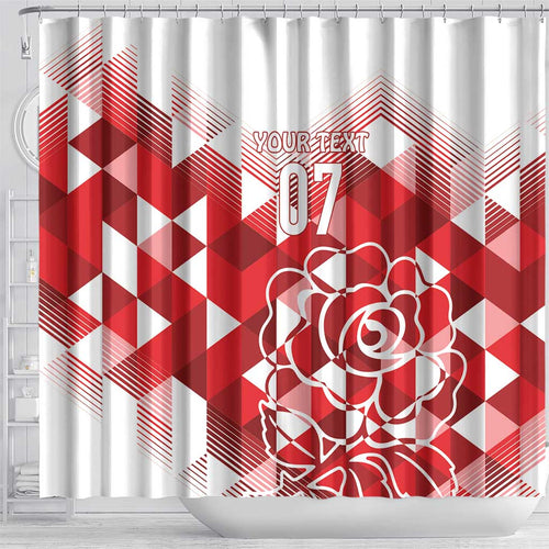 England Rugby Custom Shower Curtain Crystalised Red Rose