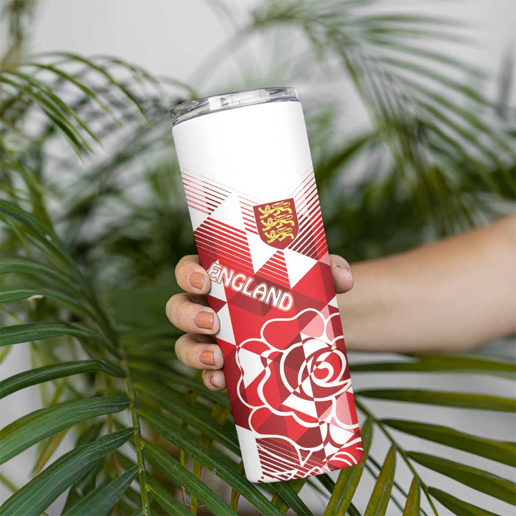 England Rugby Custom Skinny Tumbler Crystalised Red Rose