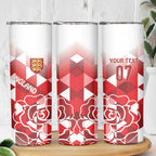 England Rugby Custom Skinny Tumbler Crystalised Red Rose