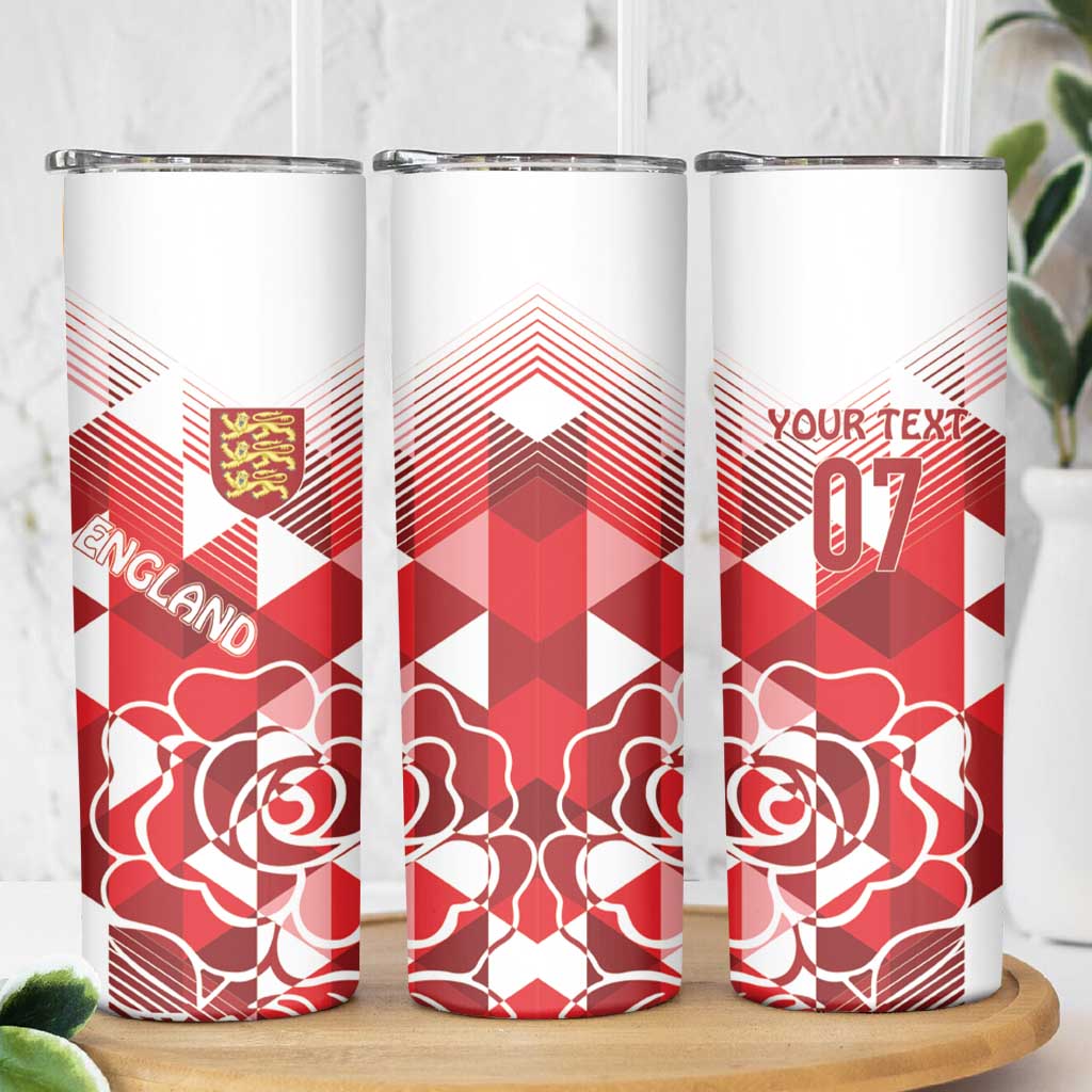 England Rugby Custom Skinny Tumbler Crystalised Red Rose