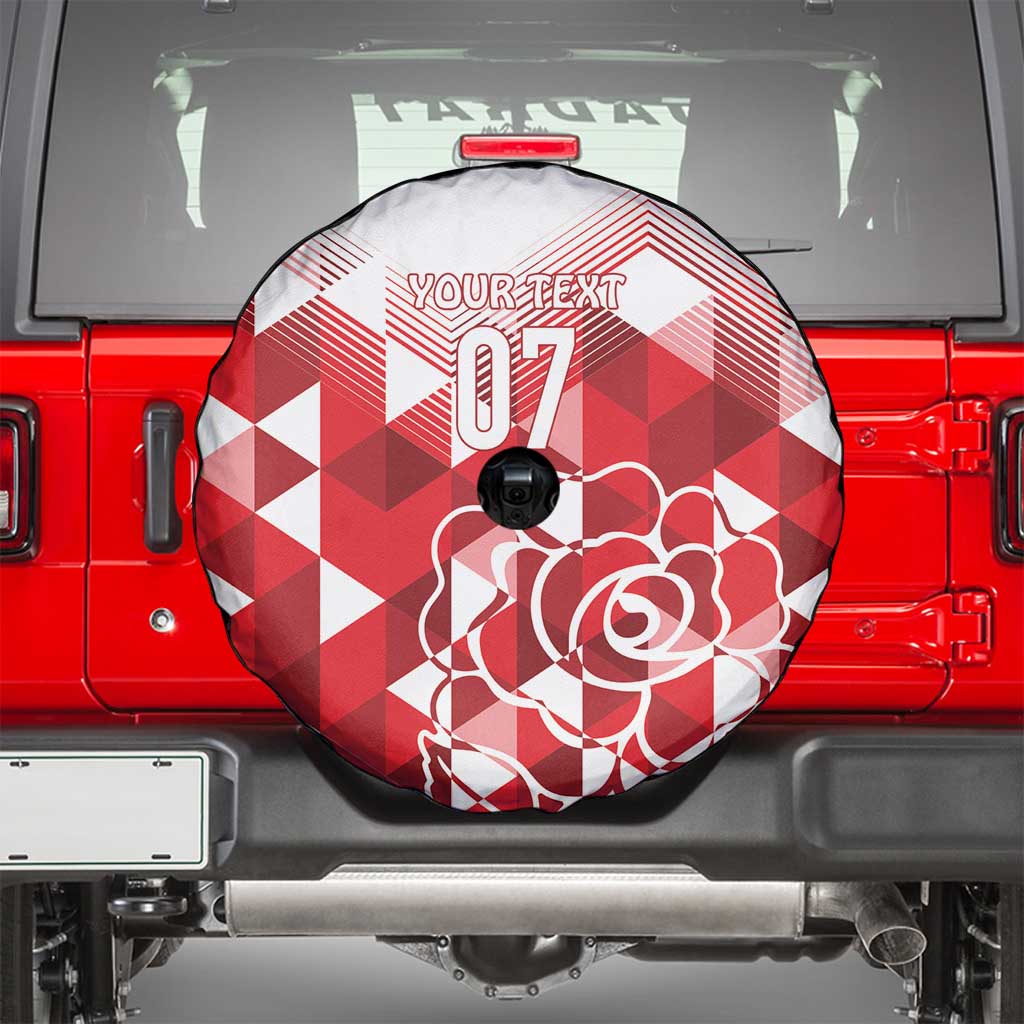 England Rugby Custom Spare Tire Cover Crystalised Red Rose