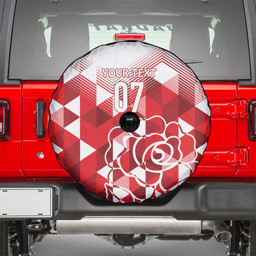 England Rugby Custom Spare Tire Cover Crystalised Red Rose