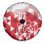 England Rugby Custom Spare Tire Cover Crystalised Red Rose
