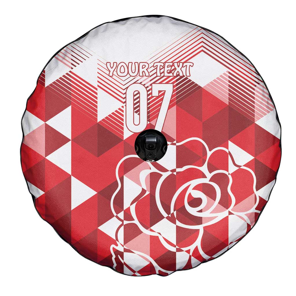 England Rugby Custom Spare Tire Cover Crystalised Red Rose