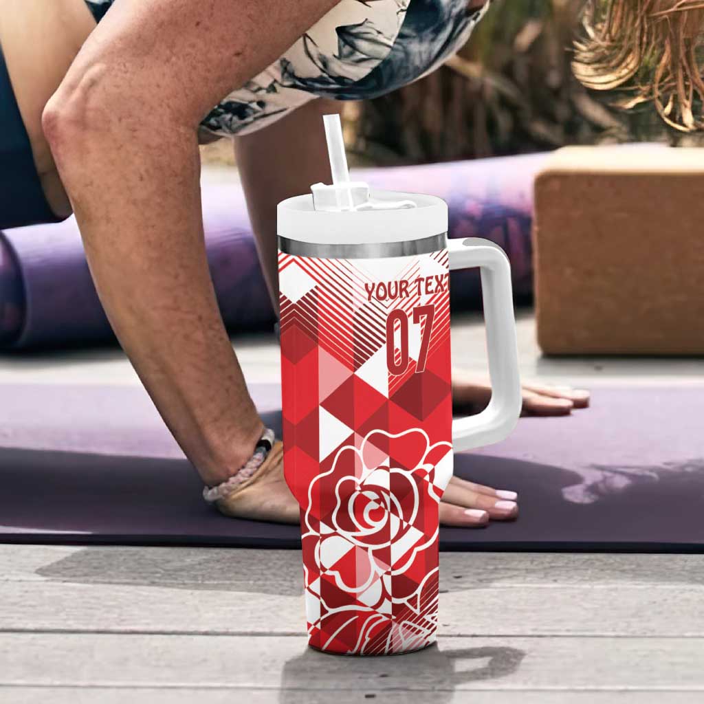 England Rugby Custom Tumbler With Handle Crystalised Red Rose